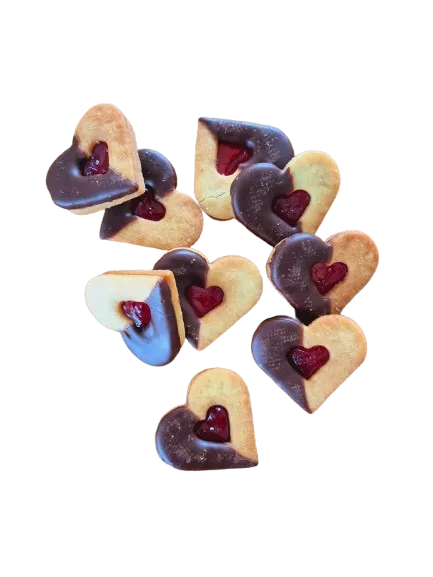 Biscuit coeur confiture — vue 1